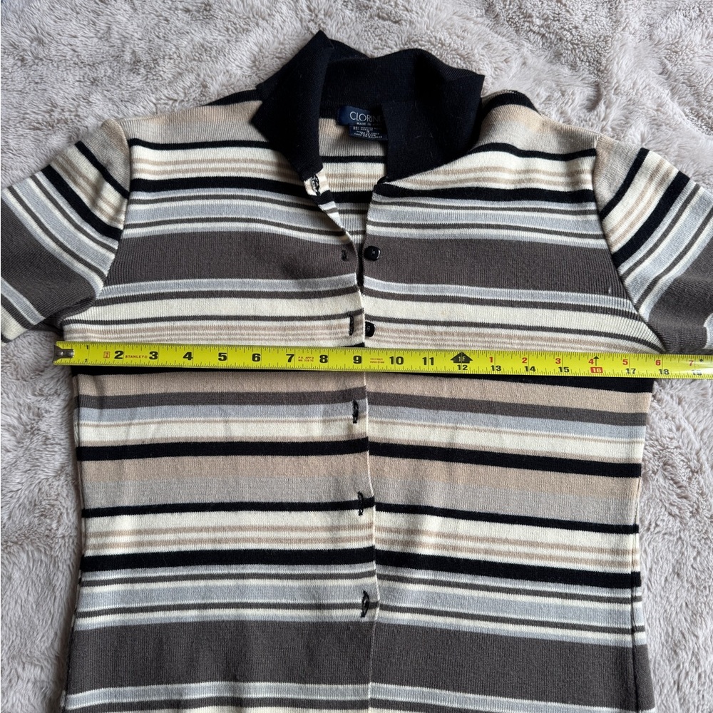 Striped Button-Up Cardigan - Picture 6 of 7